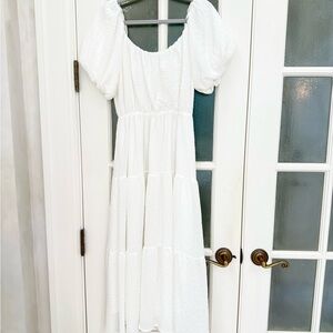 White Sundress with Puff Sleeves